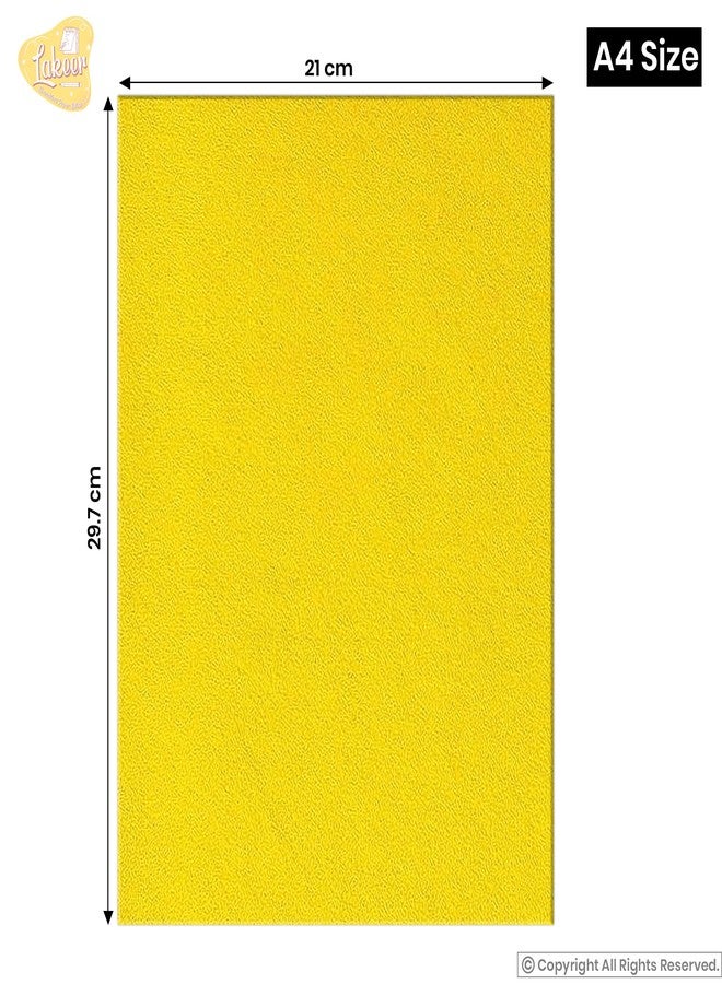 Lakeer A4 Yellow Felt Sheets - 2mm Thick, Stiff Fabric, Pack of 10, for DIY Crafts, Sewing, Scrapbooking, School Projects. - Image 2